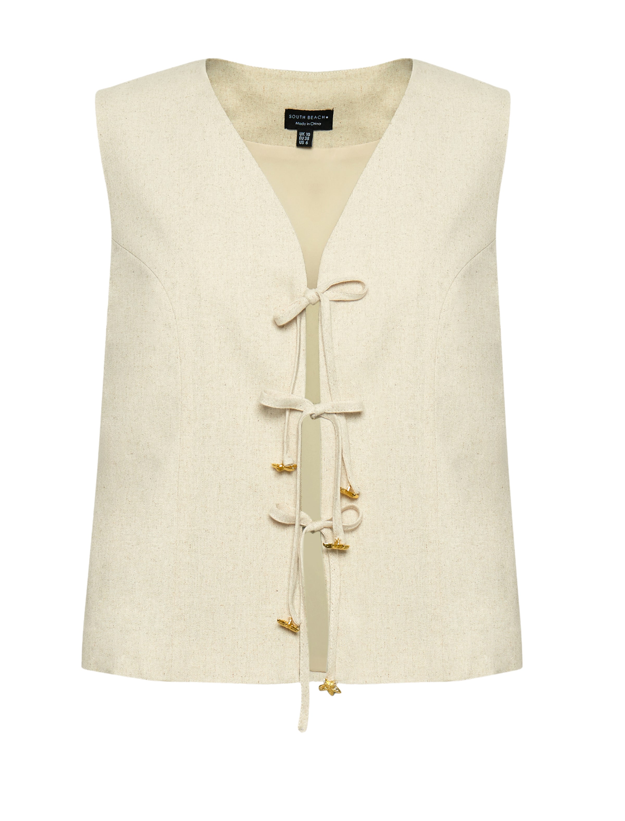 Gilet South Beach di colore crema, Visualizzazione prodotti