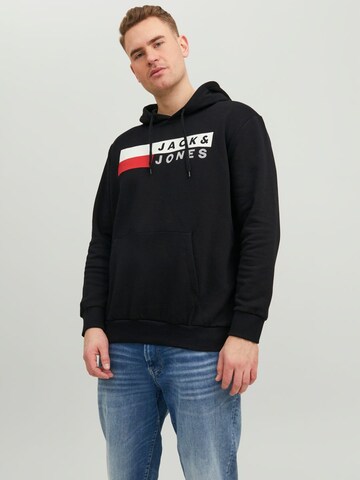 Jack & Jones Plus Sweatshirt 'Ecorp' in Zwart: voorkant