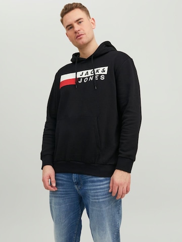 Jack & Jones Plus Sweatshirt 'Ecorp' in Schwarz: predná strana