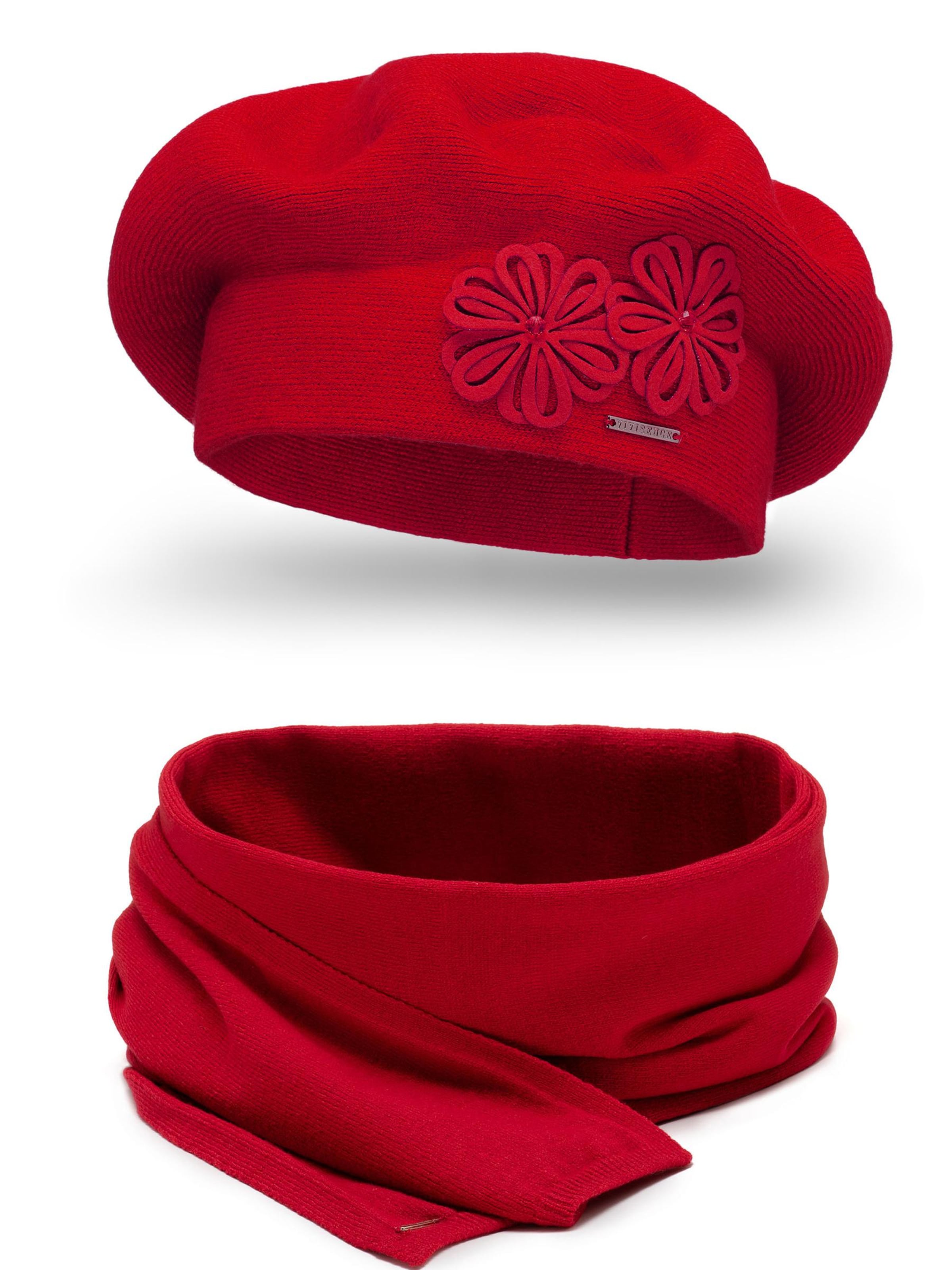 Vivisence Beanie '7007 Set' in Red: front