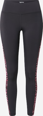 Reebok Skinny Workout Pants in Black: front