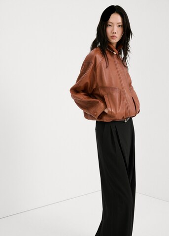 MANGO Wide leg Pleat-Front Pants 'Anna' in Black