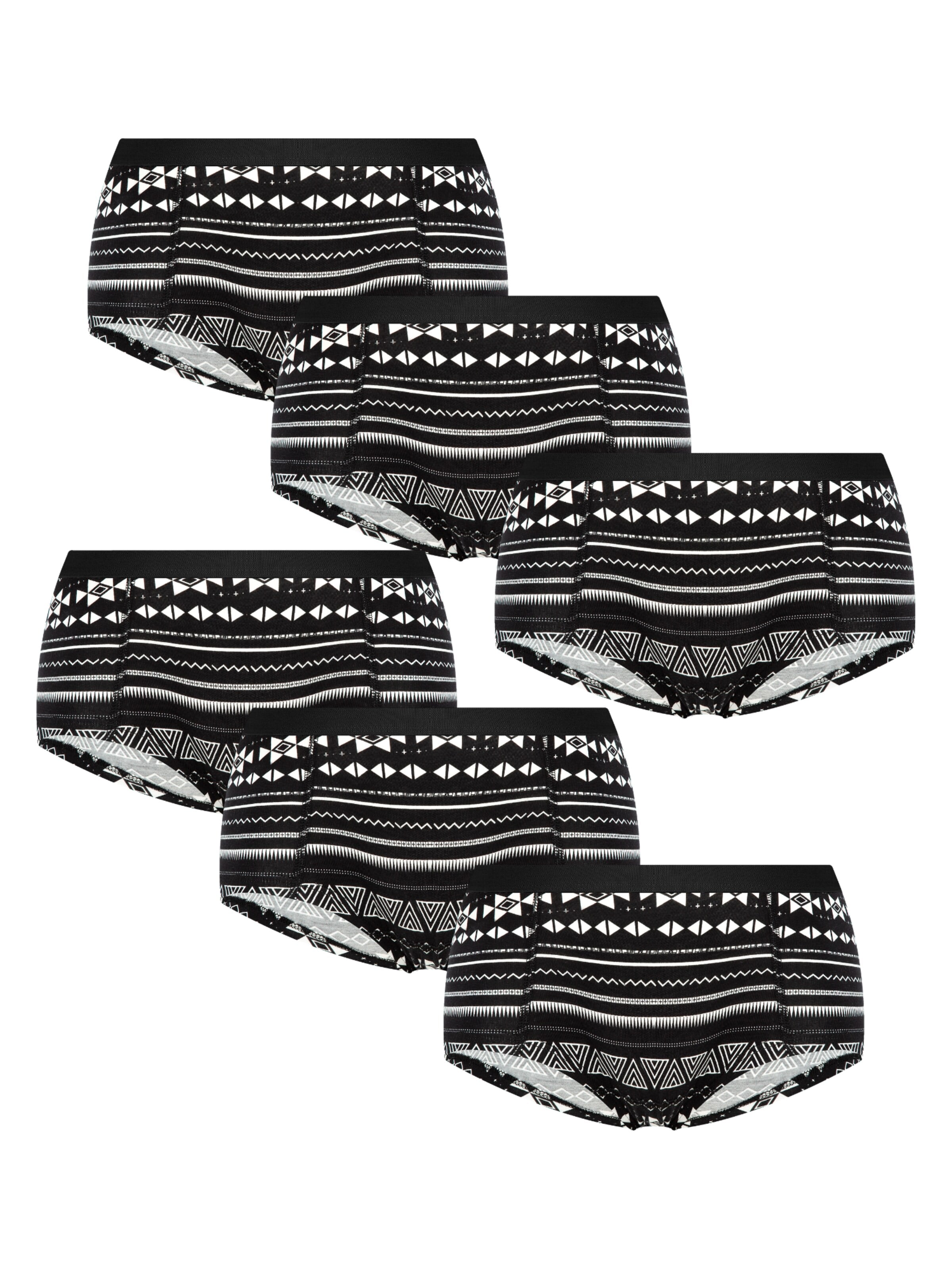 Albero Natur Boyshorts 'Bio-Baumwoll-Boyshorts – 6er Pack' in Black: front