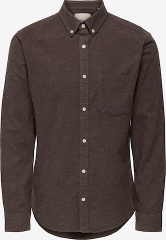 Chemise 'ONSNIKO' Only & Sons en marron : devant