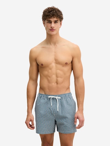 Shorts de bain ' Seersucker ' Marc O'Polo en bleu : devant