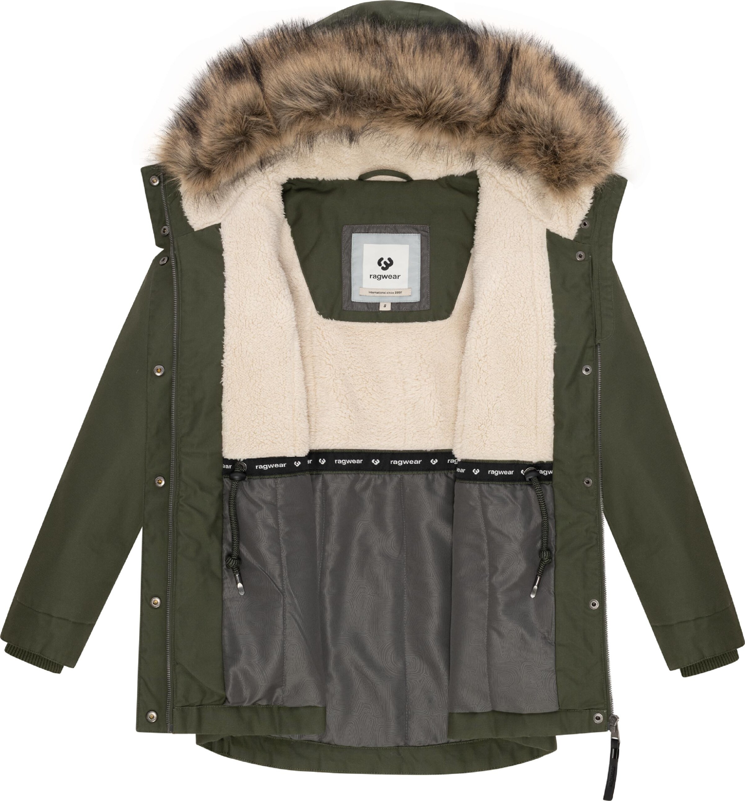 Ragwear Winterparka 'Tawny Short' in Groen