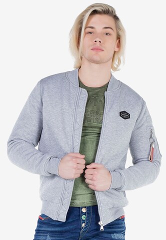 CIPO & BAXX Sweatjacke 'Bevy' in Grau: predná strana