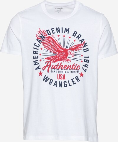 WRANGLER T-Shirt in dunkelblau / dunkelrot / weiß, Produktansicht
