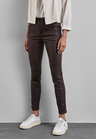 STREET ONE Slim fit Pants in Brown: front