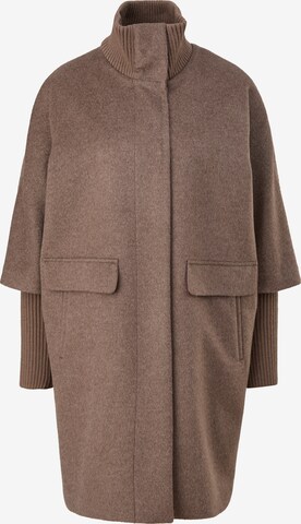 COMMA Between-Seasons Coat in Brown: front