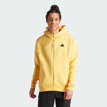 ADIDAS SPORTSWEAR Athletic Zip-Up Hoodie 'Z.N.E. Premium' in Yellow: front