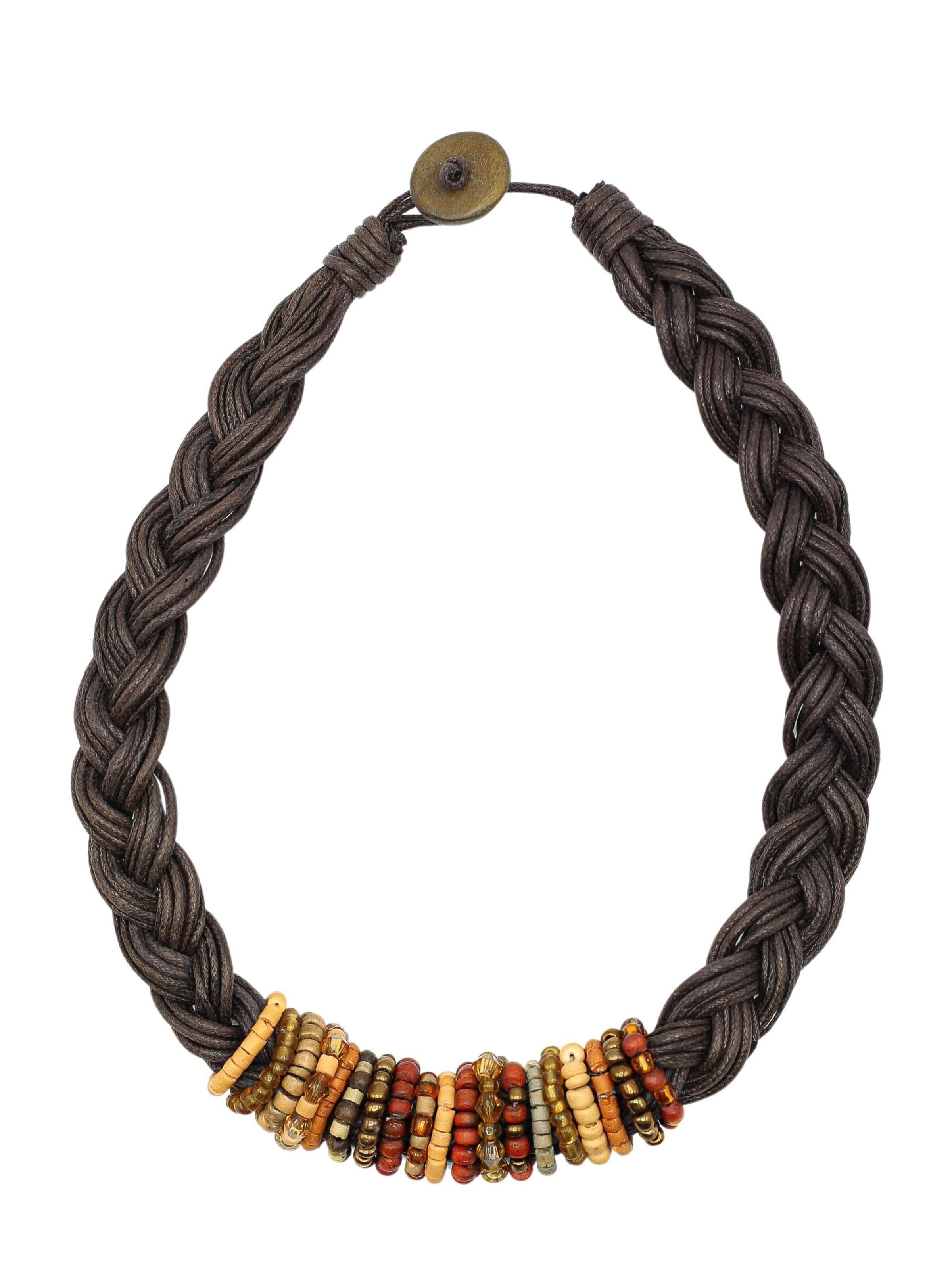 COLLEZIONE ALESSANDRO Necklace 'Alexa' in Brown: front
