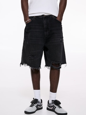 Loosefit Jeans de la Pull&Bear pe negru: față