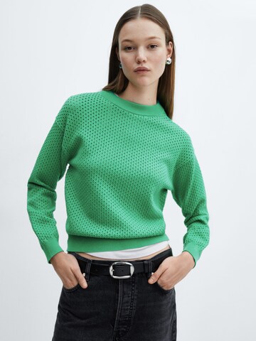 MANGO Пуловер 'PAOLA' в зелено: отпред