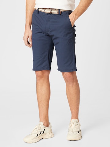 Lindbergh Regular Chino 'Superflex' in Blauw: voorkant