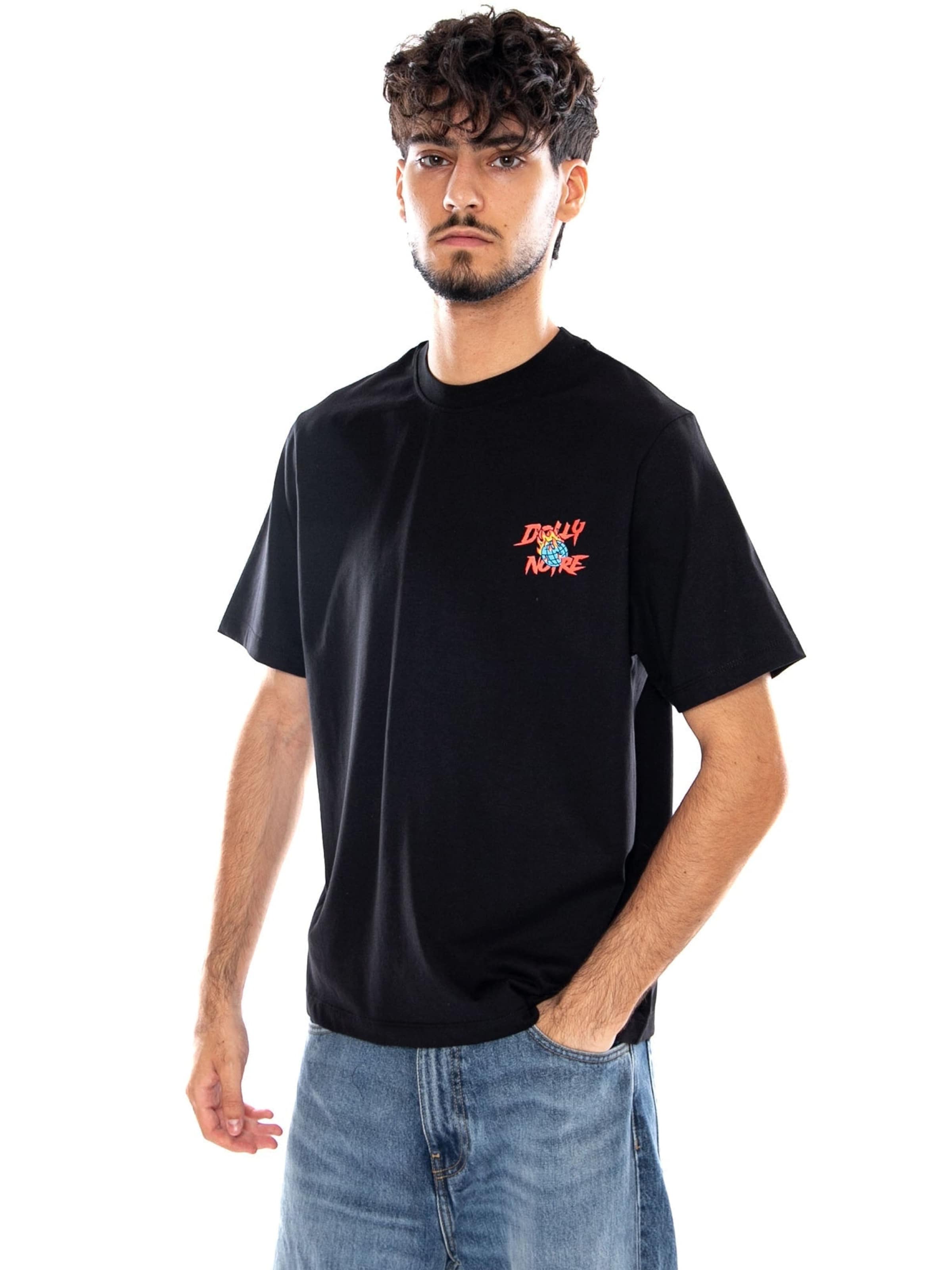 DOLLY NOIRE Shirt 'GREED INC. TEE BLACK' in Zwart: voorkant
