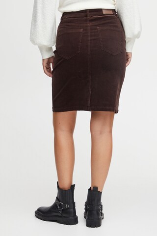 PULZ Jeans - Saia 'Mila' em castanho