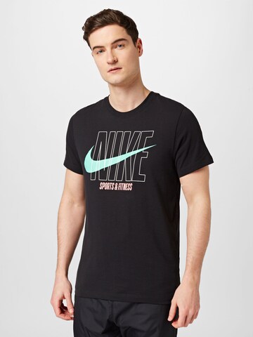 NIKE Funktionsskjorte i sort: forside