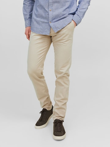 JACK & JONES - Slimfit Pantalón chino en beige: frente