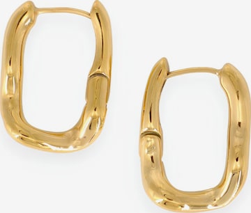Fräulein Wunder Oorbellen 'Creolen Soft Oval Edelstahl' in Goud: voorkant