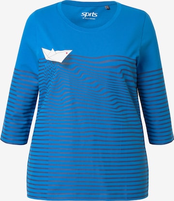 T-shirt Ulla Popken en bleu : devant