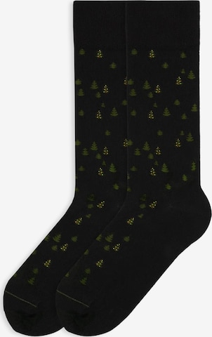 Von Jungfeld Socken 'Festive Icons' in Schwarz: Vorderseite