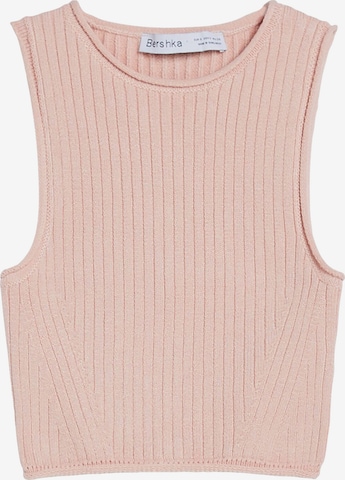 Bershka Knitted Top in Pink: front