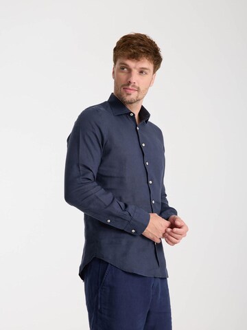 Slim fit Camicia business 'Leonardo Linen Man Shirt' di 7Camicie in blu