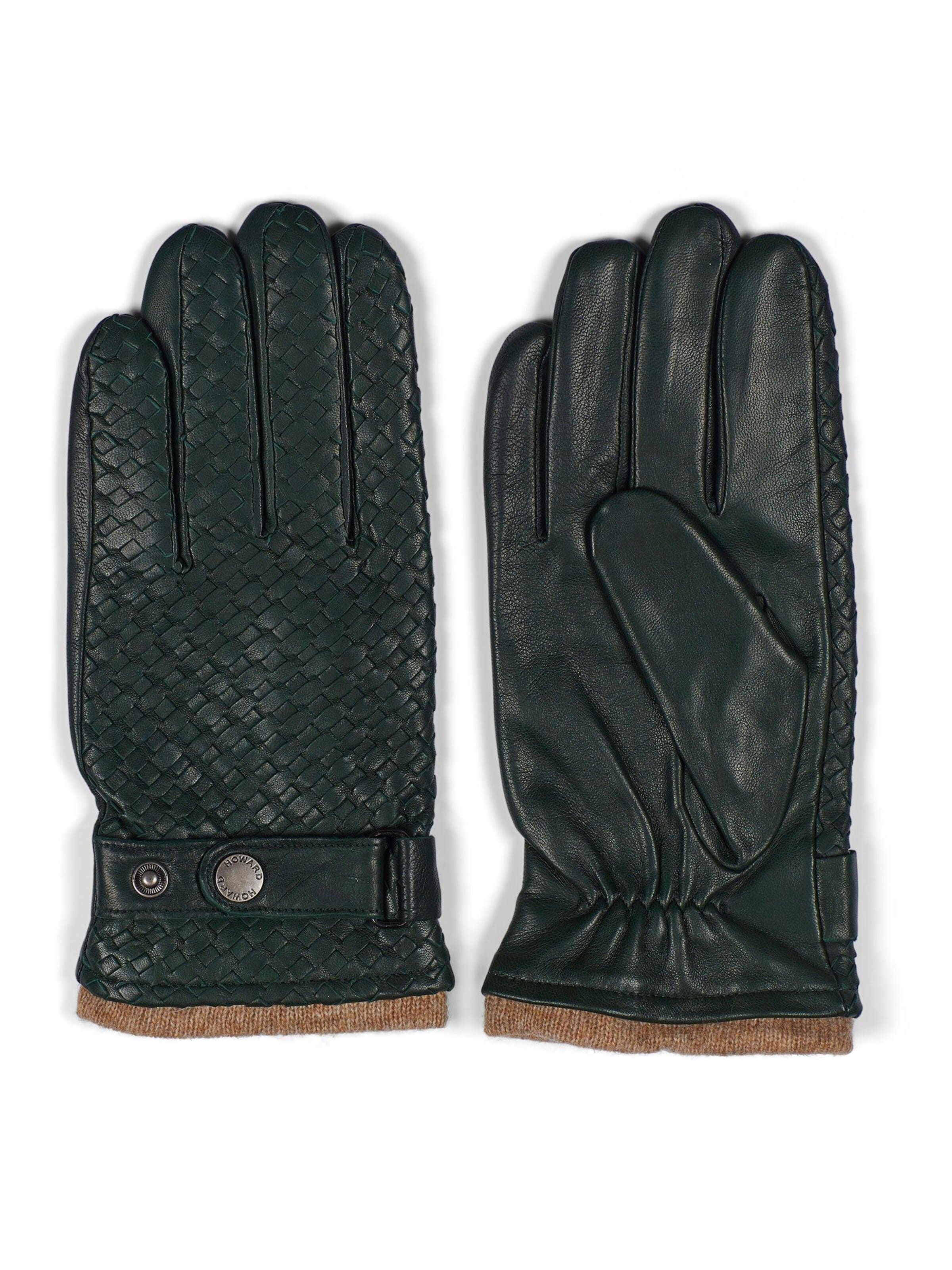 Howard London Fingerhandsker 'Leather Gloves Axel Green' i grøn: forside