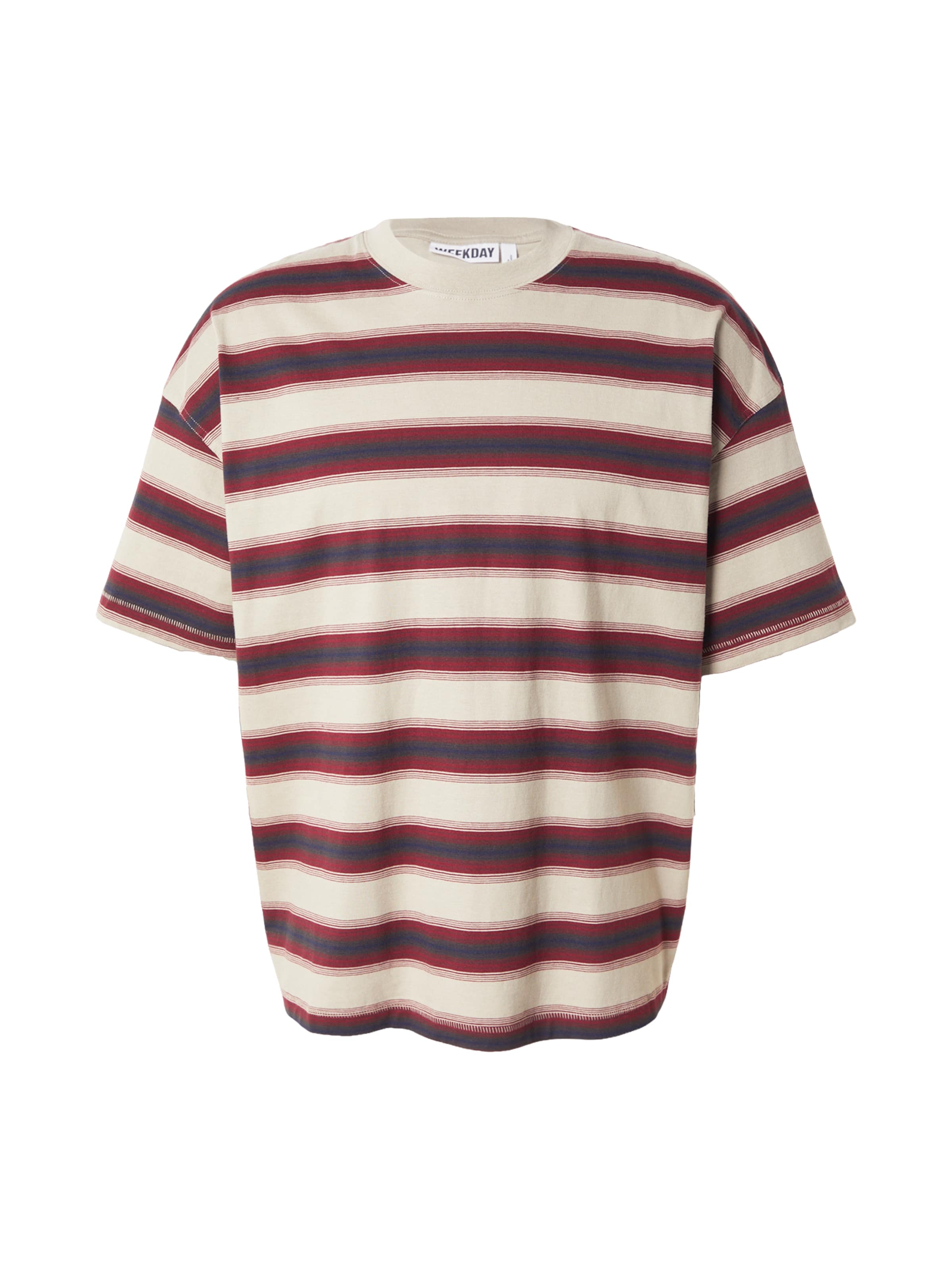 WEEKDAY Shirt in XS in Beige / Navy / Bordeaux, Item view