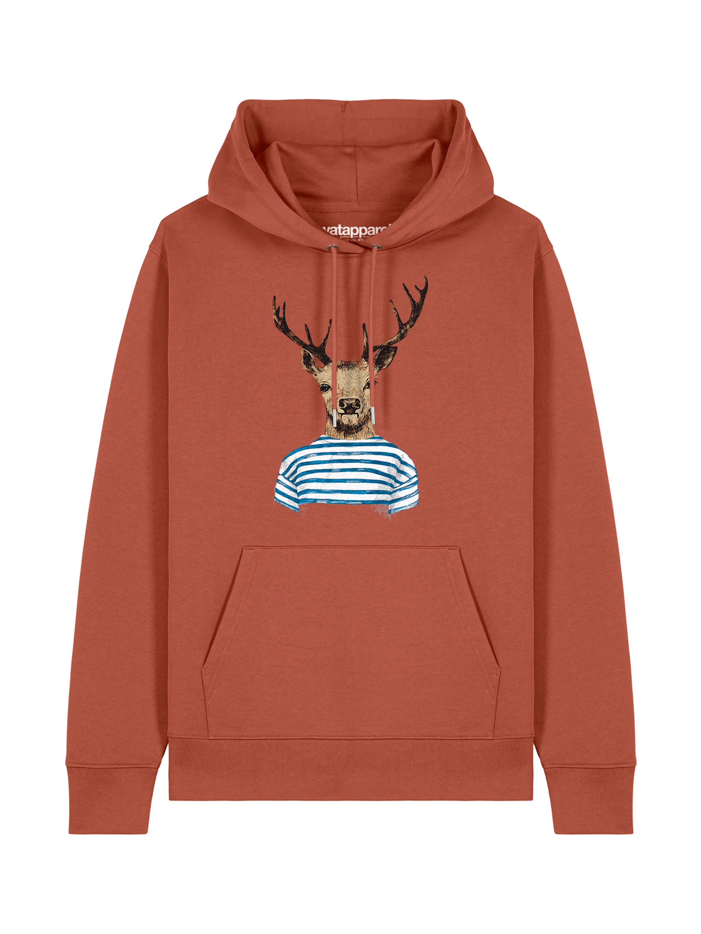 Watapparel Sweatshirt ' Hirsch ' in Braun: Vorderseite