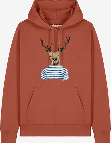 Watapparel Sweatshirt ' Hirsch ' in Braun: Vorderseite