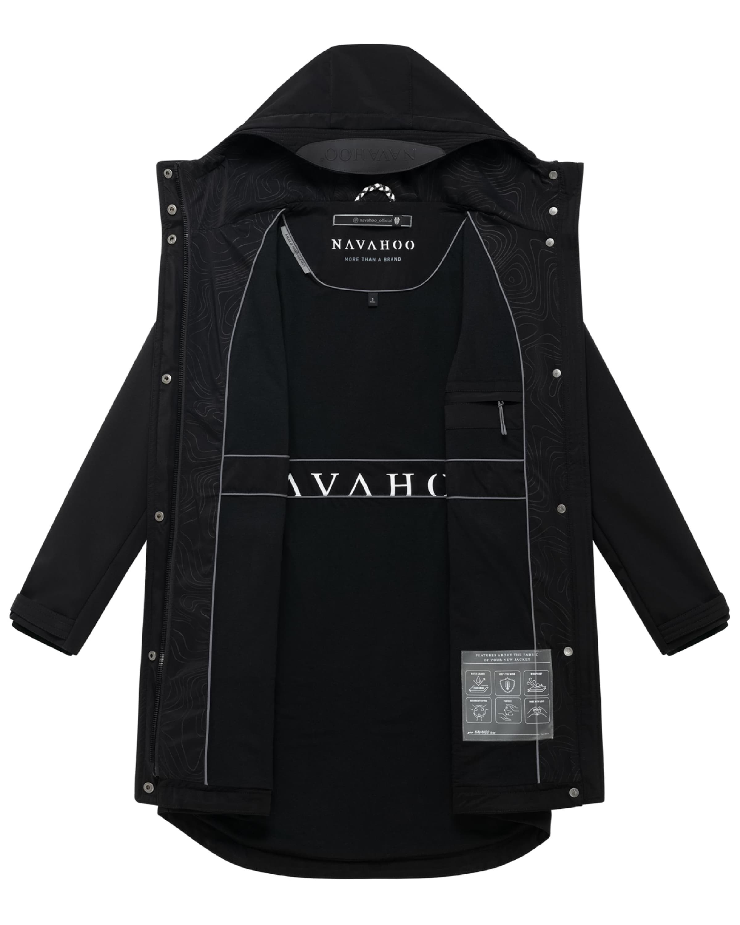 Manteau fonctionnel 'Morgennebel 14' NAVAHOO en noir