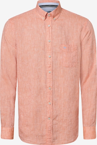 FYNCH-HATTON Button Up Shirt in Orange: front