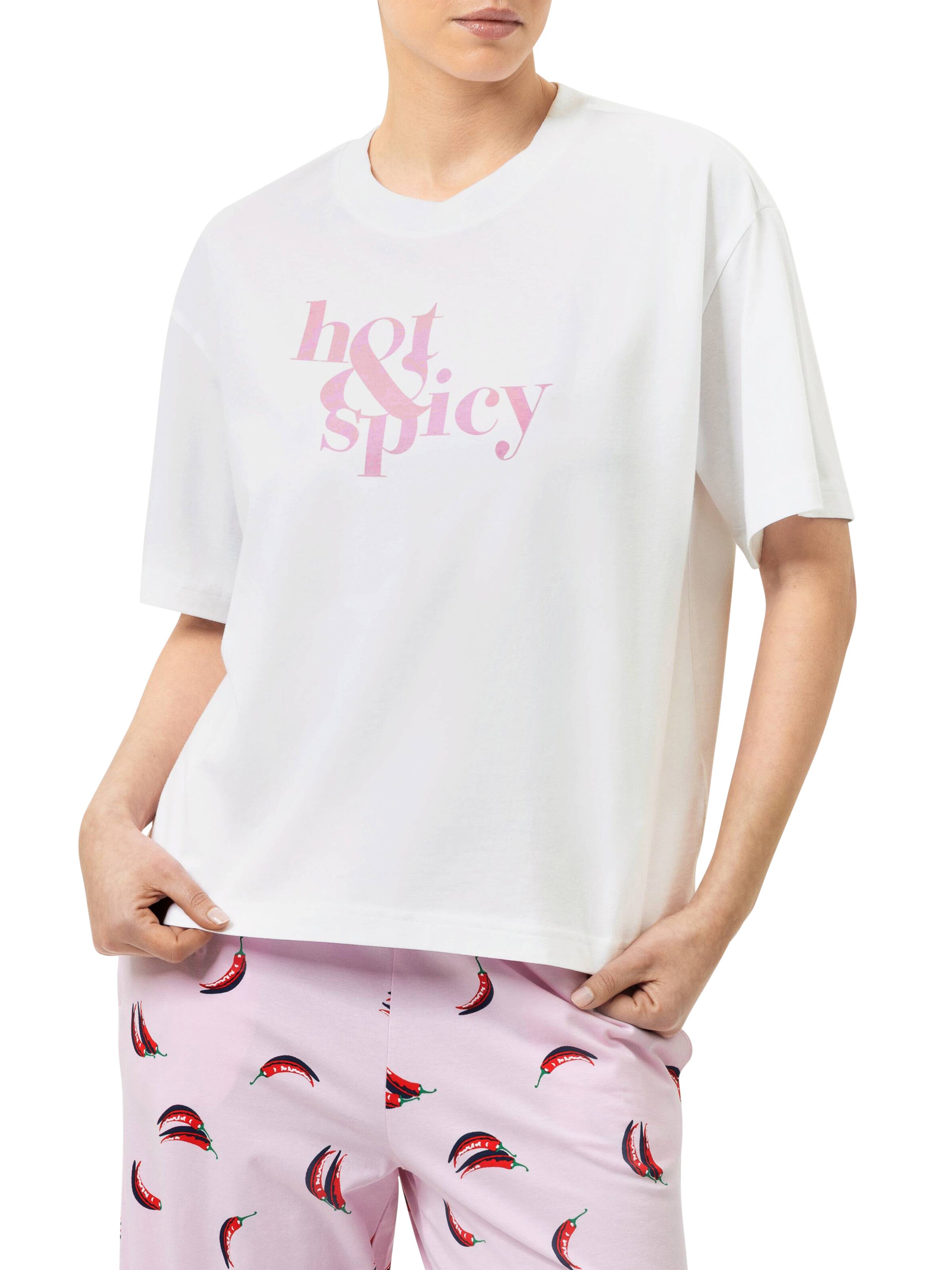 Mey Schlafshirt 'Solid Love' in Weiß