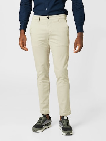 HOLLISTER - Slimfit Pantalón chino en verde: frente