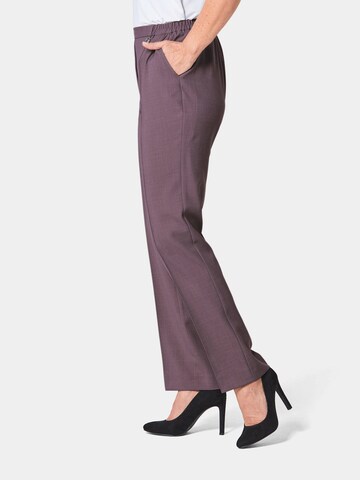 Coupe slim Pantalon à plis 'Martha' Goldner en rose