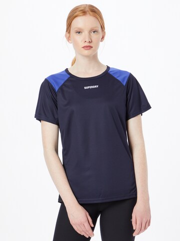 Superdry - Camiseta funcional en azul: frente