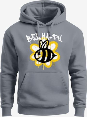 Neverless Sweatshirt 'Bee Happy' in Grau: Vorderseite