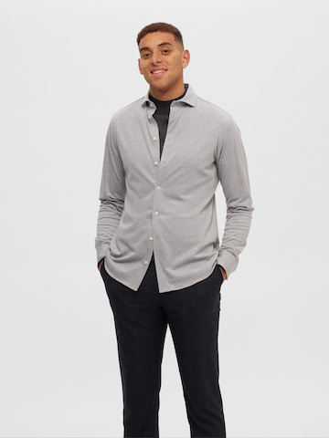 SELECTED HOMME Regular fit Button Up Shirt 'BOND' in Grey