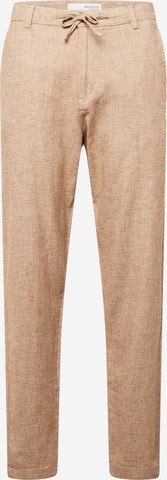 SELECTED HOMME Chino ' BRODY ' in Bruin: voorkant