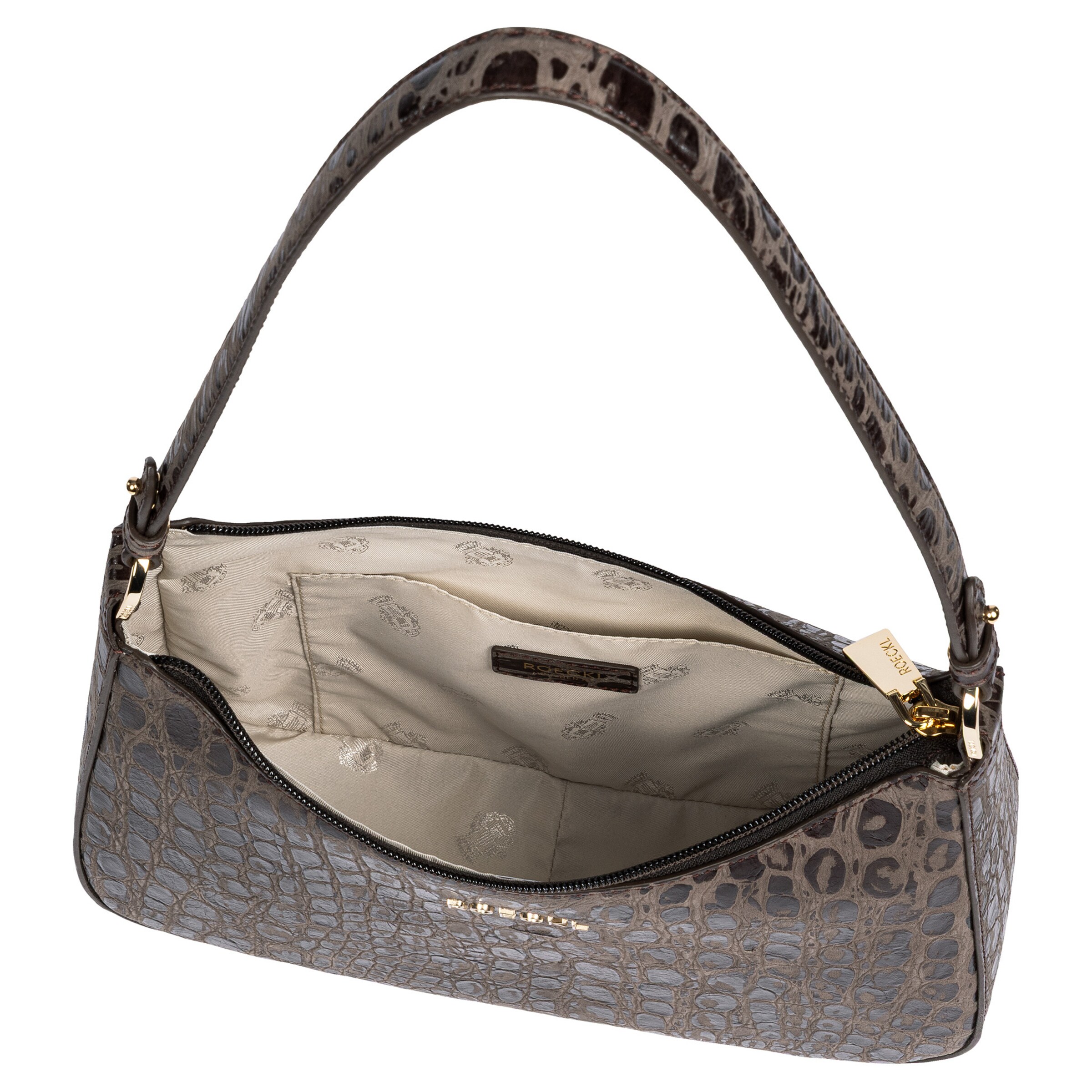 Borsa a spalla 'CLEO SCHULTERTASCHE CROCO SMALL' di Roeckl in marrone