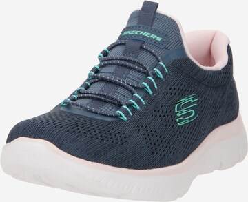 SKECHERS Slip on boty – modrá: přední strana