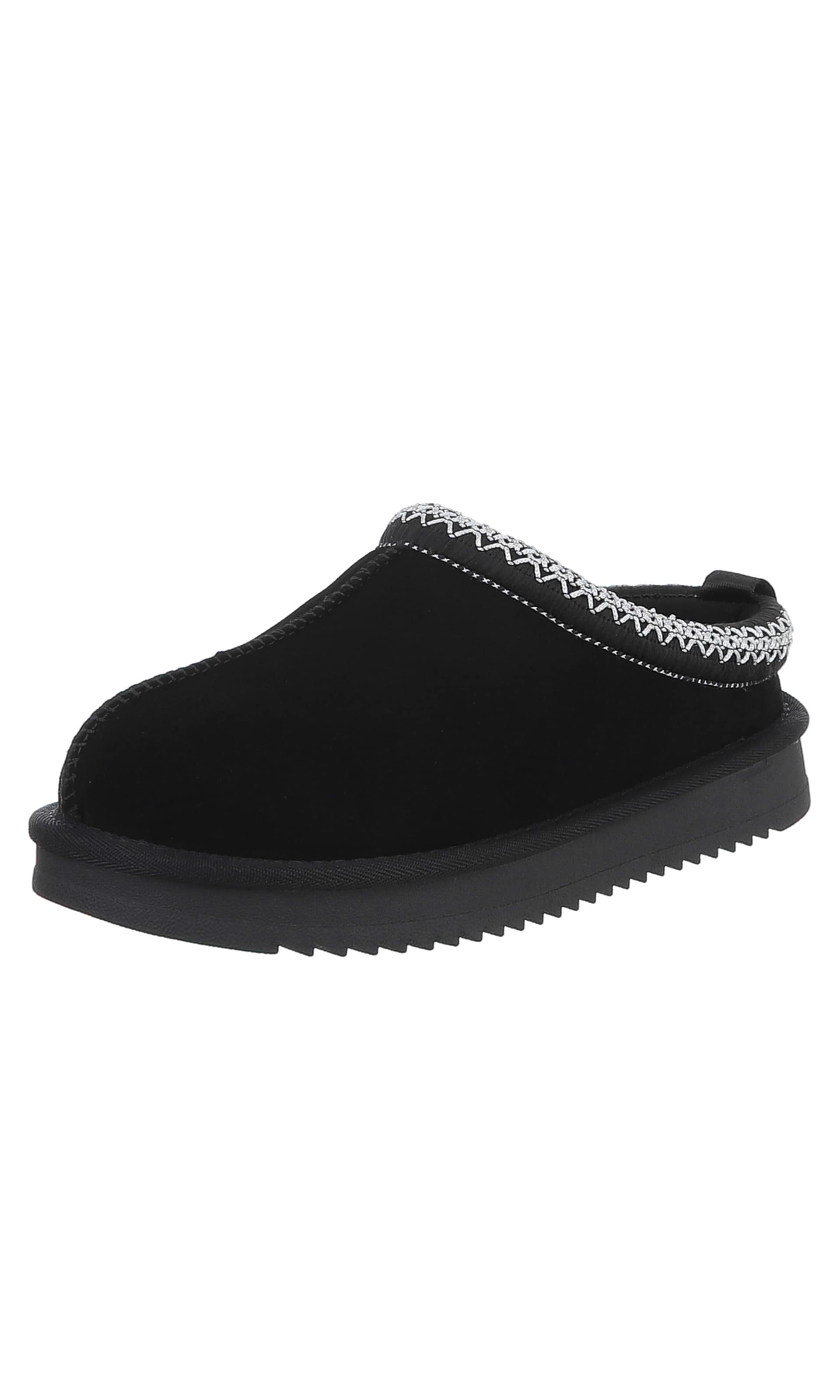 Ital-Design Pantolette in Schwarz: Vorderseite