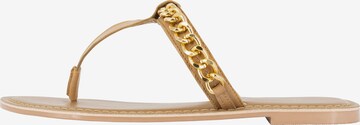 DreiMaster Vintage T-Bar Sandals in Beige: front