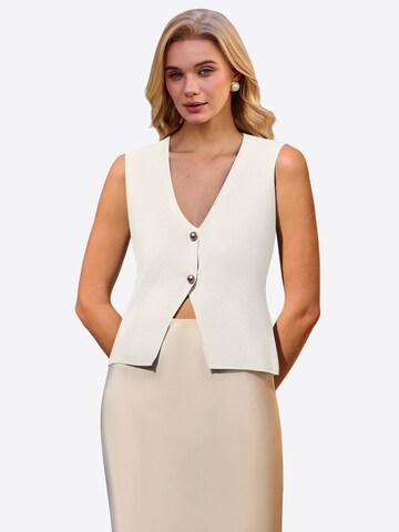 Imily Bela Gebreide bodywarmer in Wit: voorkant