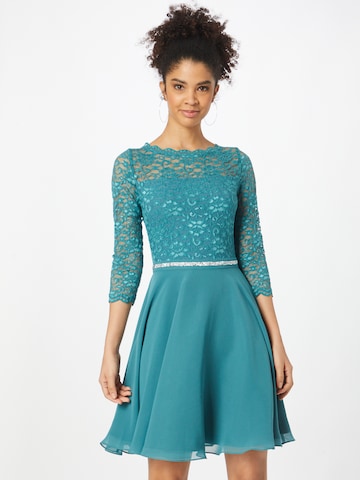 Robe de cocktail SWING en bleu : devant