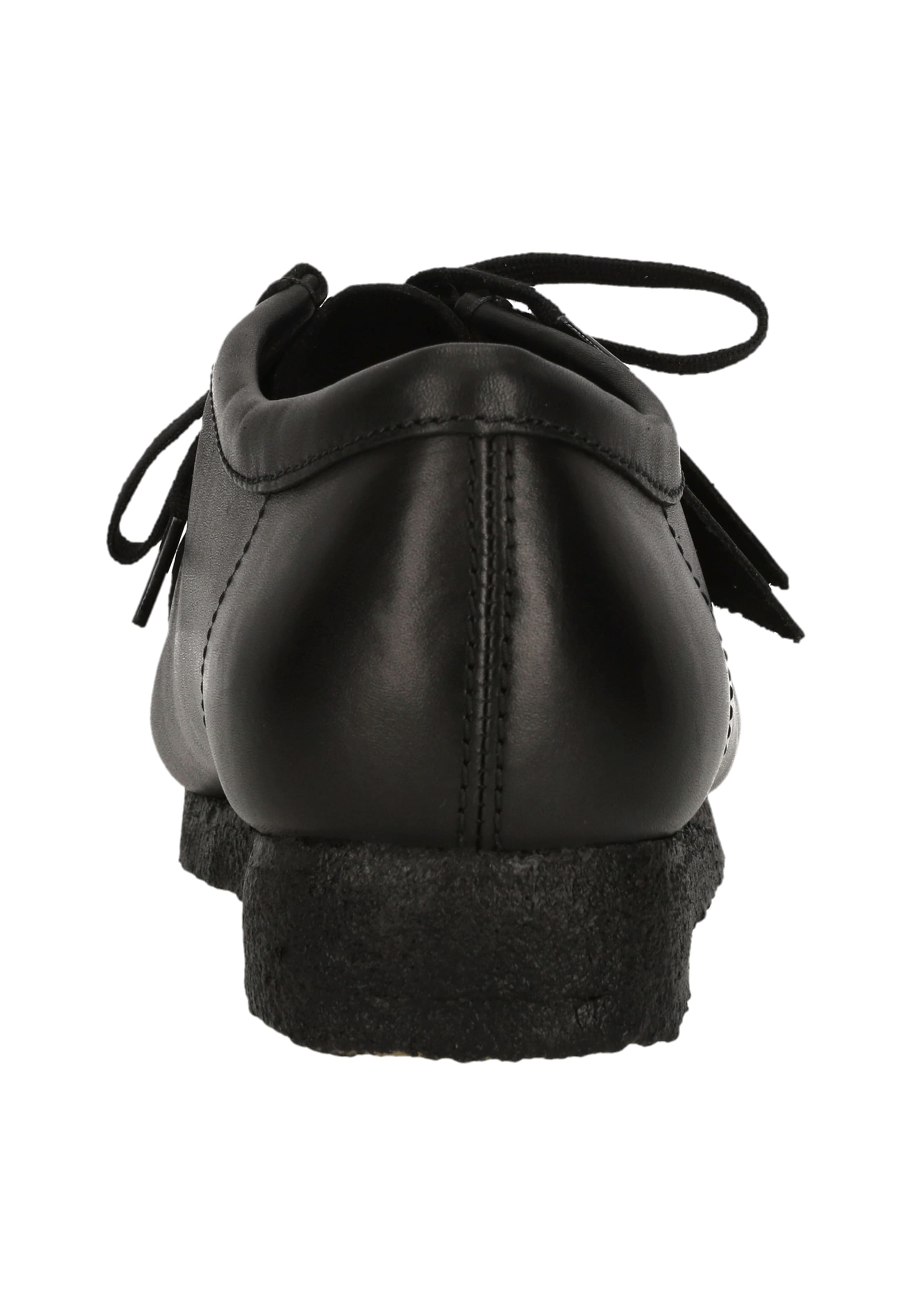 CLARKS Veterschoen 'Wallabee Black Leather' in Zwart