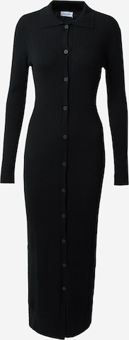 Calvin Klein Úpletové šaty – černá: přední strana