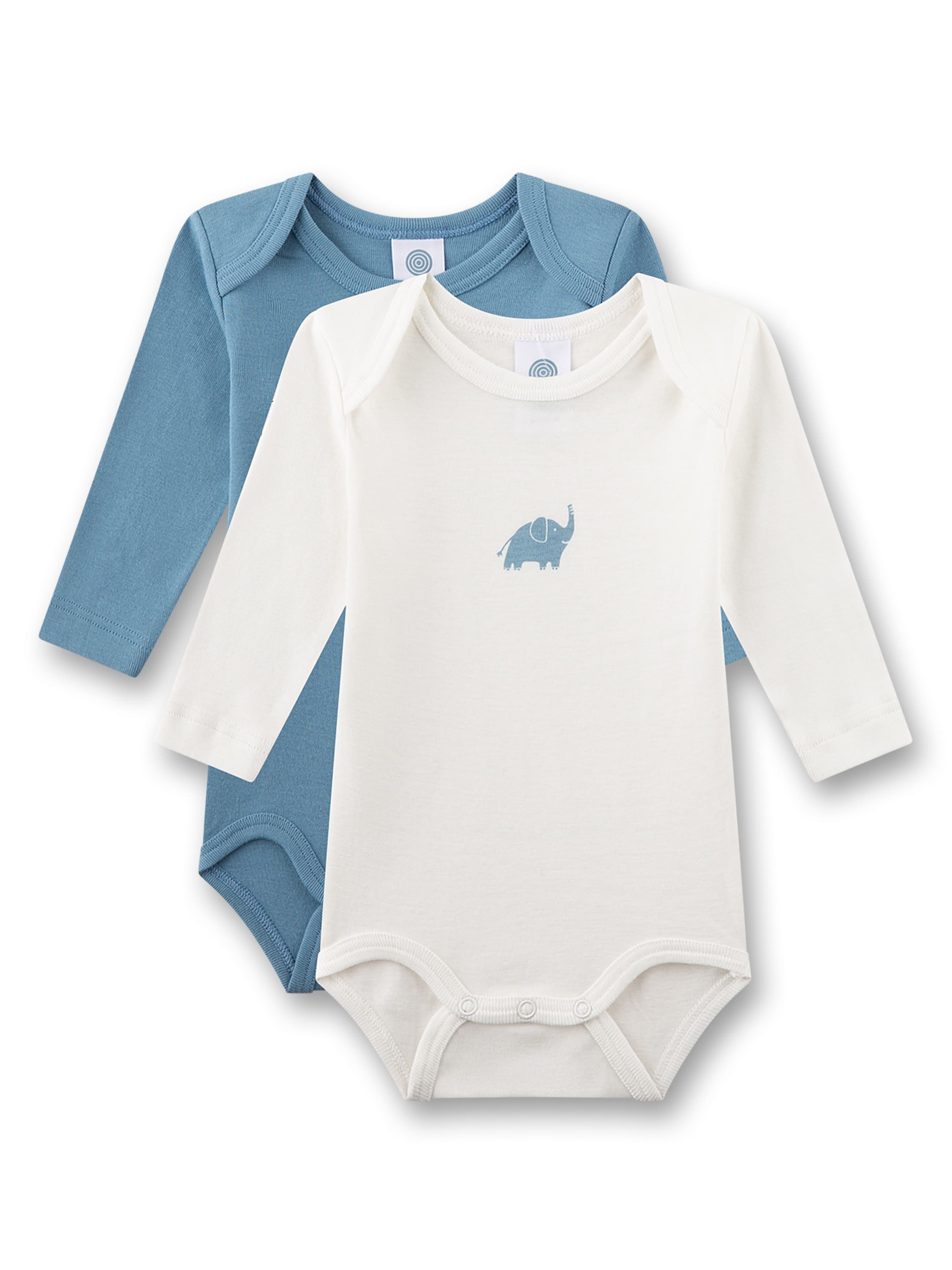 Tutina / body per bambino di Sanetta in blu: frontale